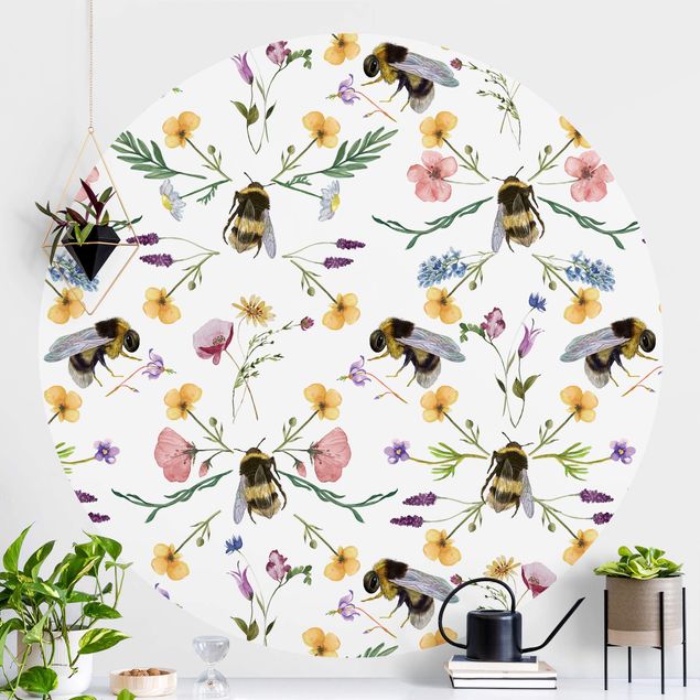 Dekoracja do kuchni Pszczoły z kwiatami
