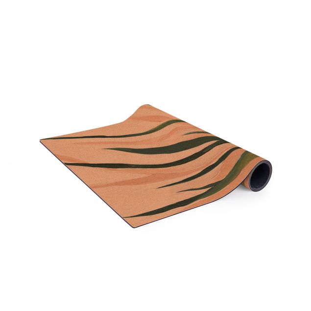dywan beżowy Liście z rzucanymi cieniami