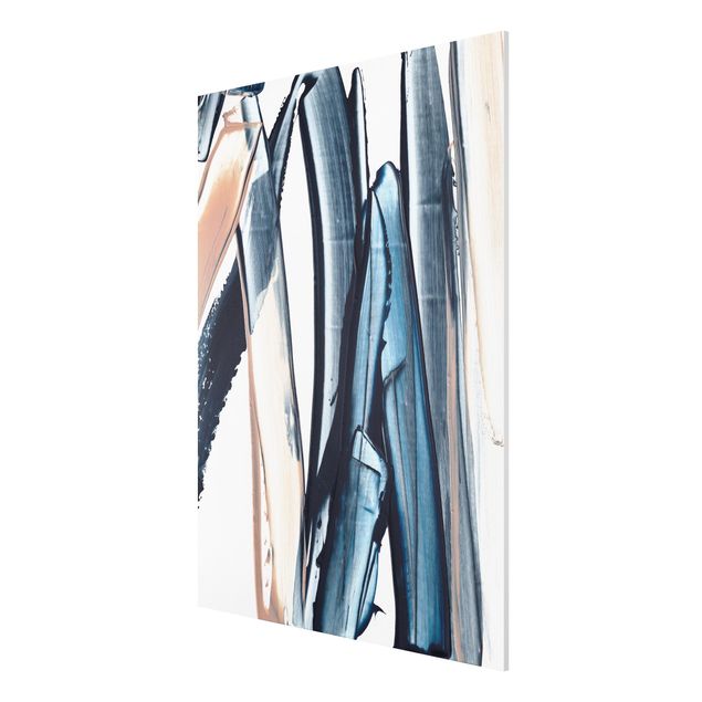 Obrazy na szkle abstrakcja Błękitno-beżowy pasek