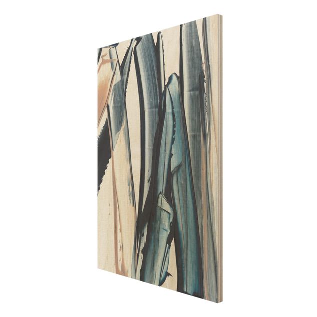 Obrazy drewniane Błękitno-beżowy pasek