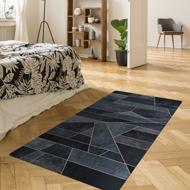 nowoczesny dywan Błękitna geometria Akwarela