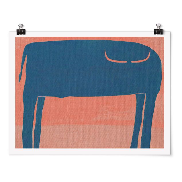 Obrazy nowoczesny Niebieski Bull