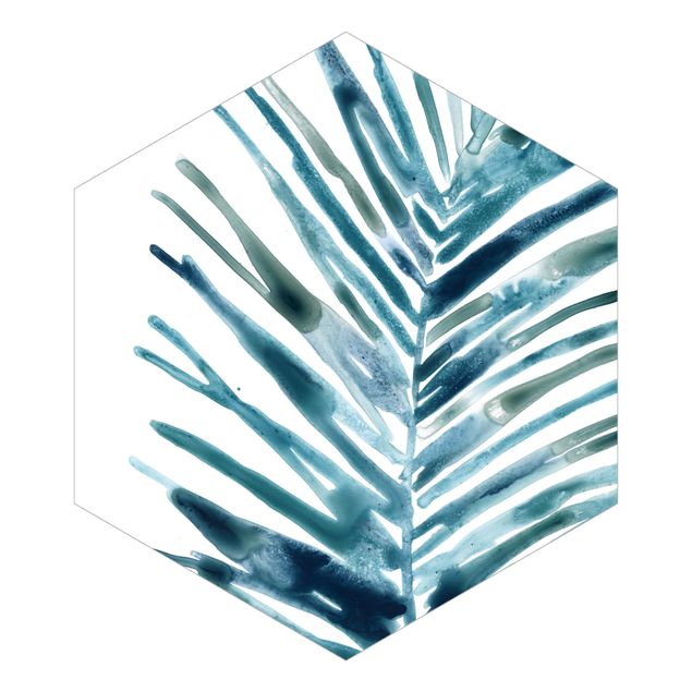Sześciokątna tapeta samoprzylepna - Błękitny klejnot tropikalny II