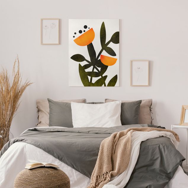 Obrazy abstrakcja Kwiaty w kolorze pomarańczowym