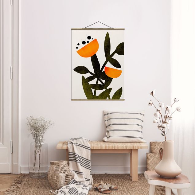 Obrazy nowoczesny Kwiaty w Orange