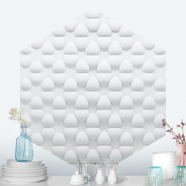 Białe tapety Wzór kwiatowy w 3D