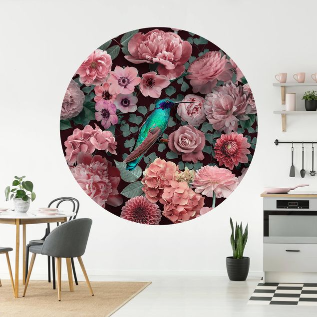 Dekoracja do kuchni Kwiatowy raj Koliber z różami
