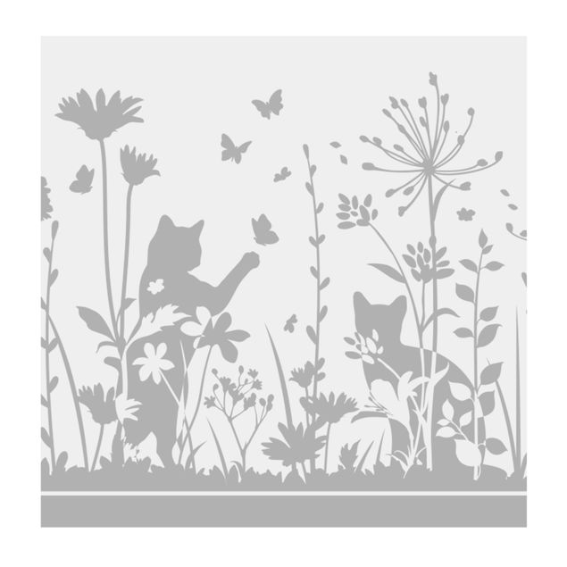 Folia samoprzylepna Flower Meadow With Cats