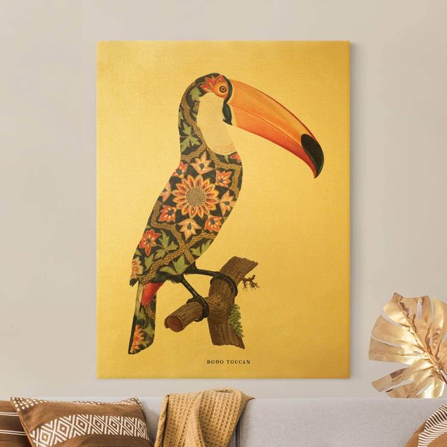 Obrazy retro Boho Ptak - Tukan