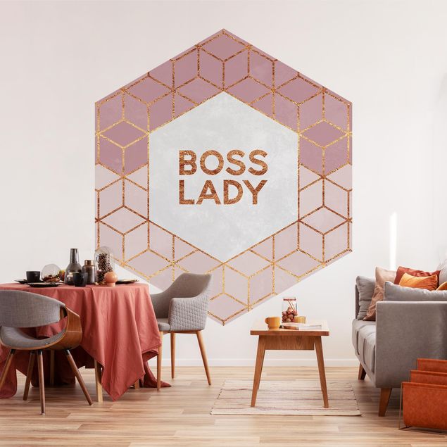 Tapety wzory Boss Lady Hexagons Pink