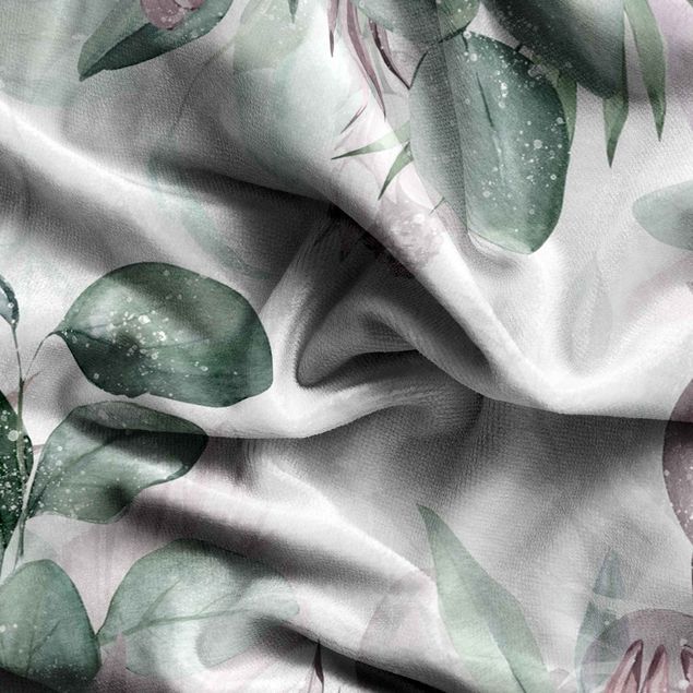 Tekstylia domowe Botanika w pastelowej zieleni i różu