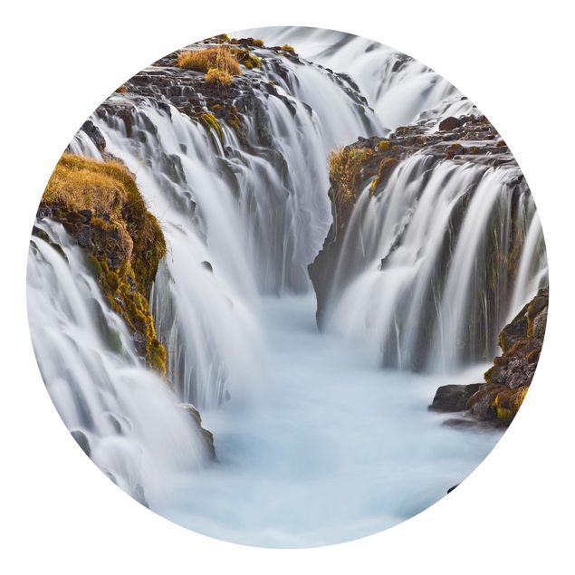 Biała tapeta Wodospad Brúarfoss na Islandii