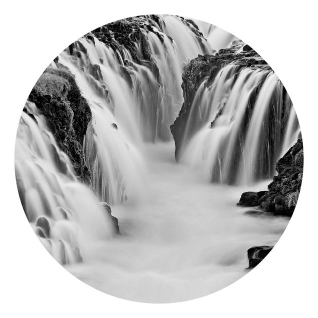 Rainer Mirau obrazy Wodospad Brúarfoss na Islandii, czarno-biały