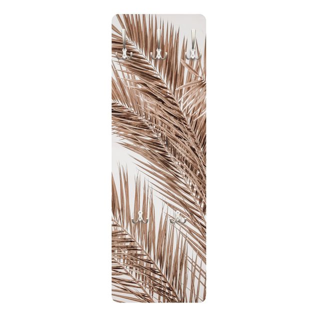 Wieszak ścienny - Brązowe liście palmy