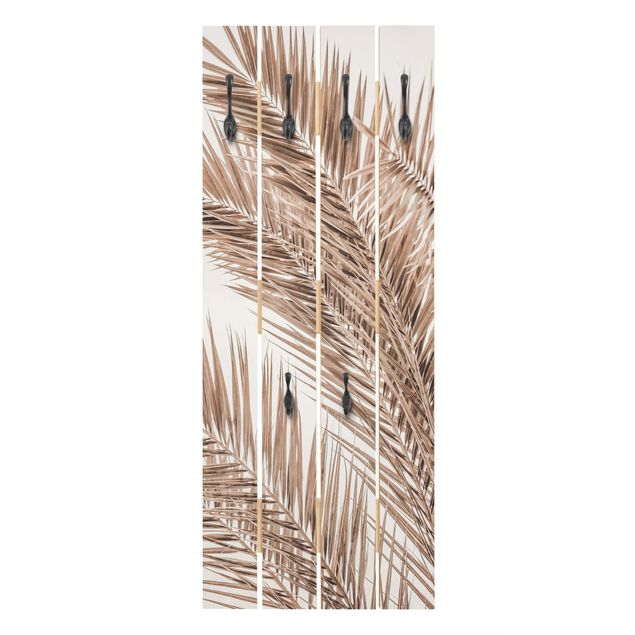 Wieszak ścienny - Brązowe liście palmy