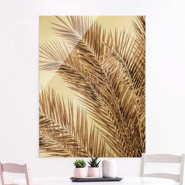Obraz na szkle - Brązowe liście palmy