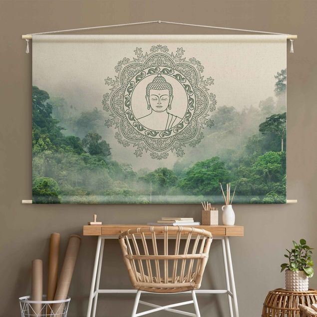Obrazy Azja Buddha Mandala In Fog