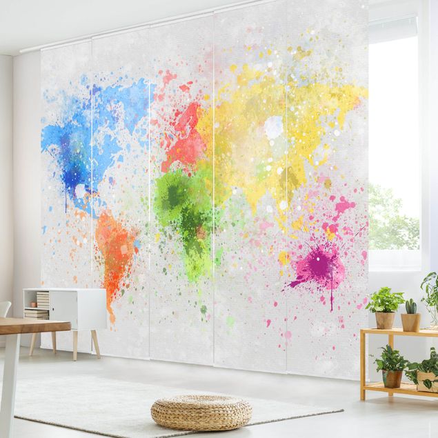 Dekoracja do kuchni Mapa świata z kolorowym rozbryzgiem