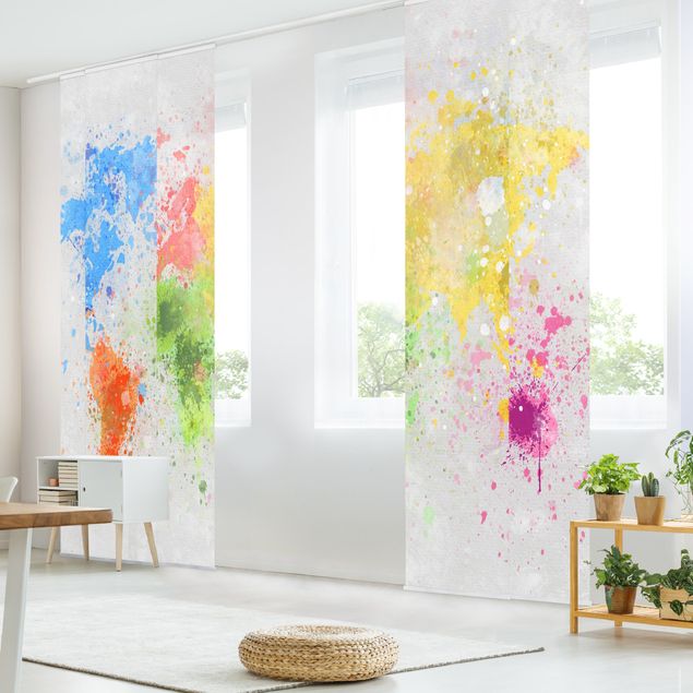 Tekstylia domowe Mapa świata z kolorowym rozbryzgiem