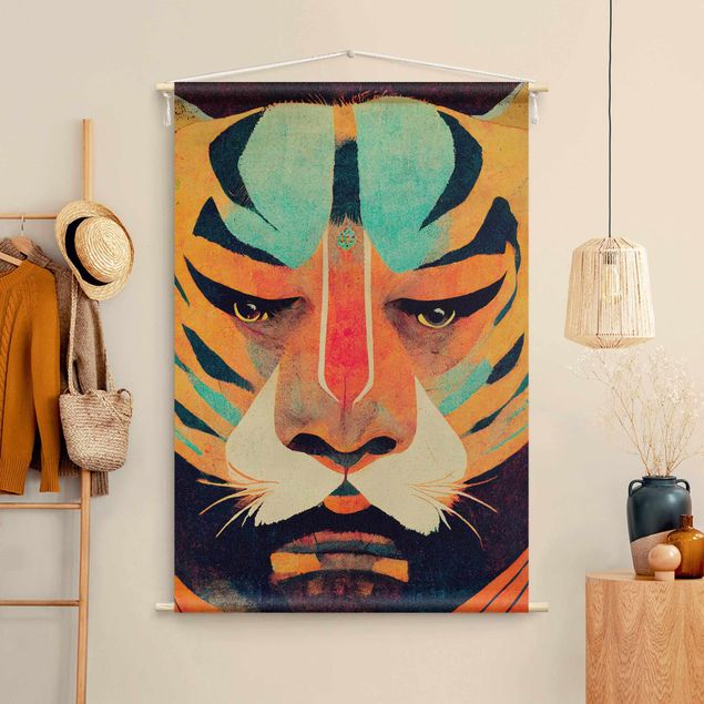Nowoczesne obrazy do salonu Colourful Tiger Illustration