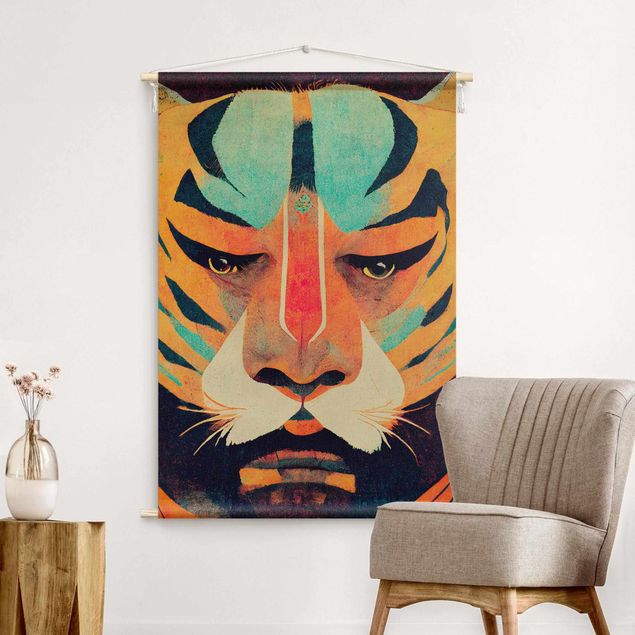 Obrazy nowoczesny Colourful Tiger Illustration