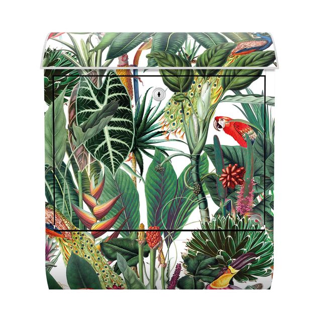 Skrzynka na listy - Kolorowy wzór lasu tropikalnego