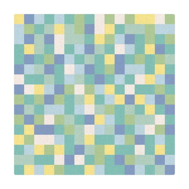 Mata korkowa - Plac zabaw z kolorową mozaiką