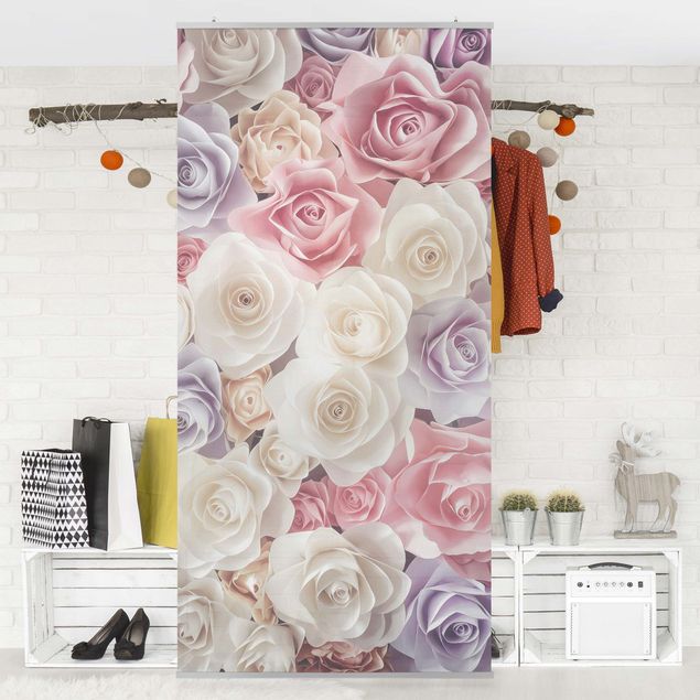 Tekstylia domowe Pastelowe papierowe róże artystyczne