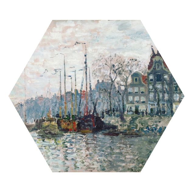 Niebieskie obrazy Claude Monet - Kromme Waal Amsterdam