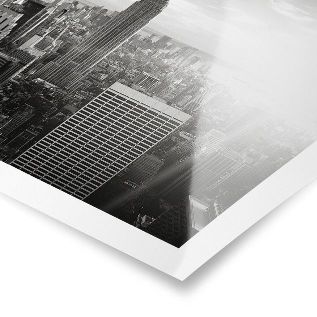 Plakaty czarno białe Manhattan Skyline