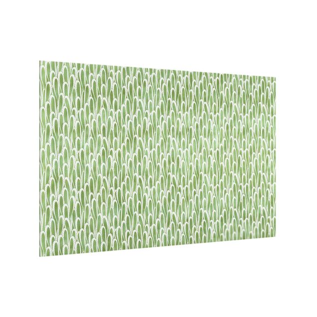 Panel szklany do kuchni - Sukulenty z naturalnym wzorem w kolorze zielonym
