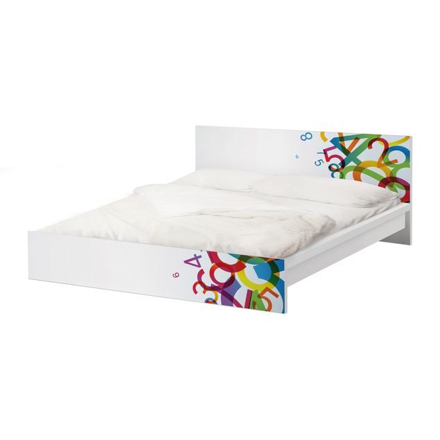 Okleina meblowa IKEA - Malm łóżko 140x200cm - Kolorowe liczby