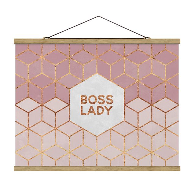 Nowoczesne obrazy Boss Lady Hexagons Pink