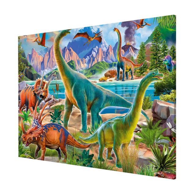 Obraz z kotem Brachiosaurus i Tricaterops