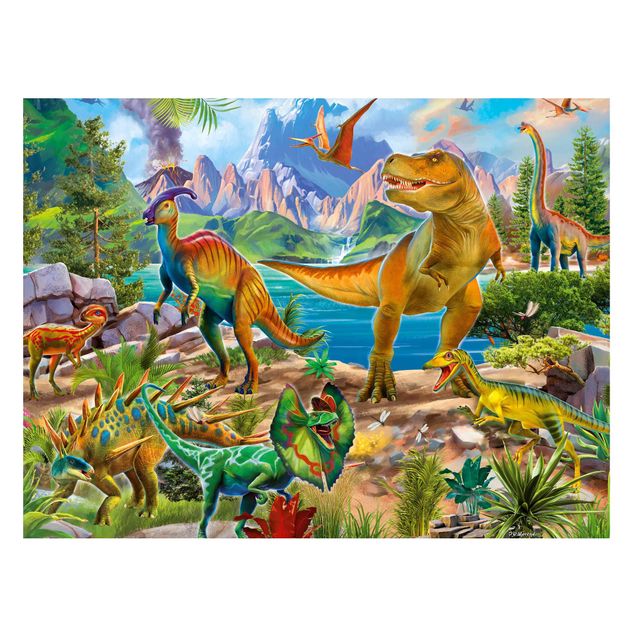Obrazy nowoczesne T-Rex i Parasaurolophus