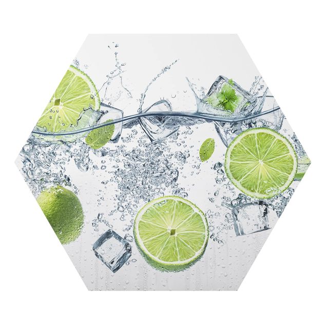 Obraz heksagonalny z Alu-Dibond - Odświeżająca limonka