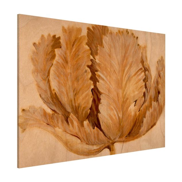 Dekoracja do kuchni Sepia Tulipan na drewnie II