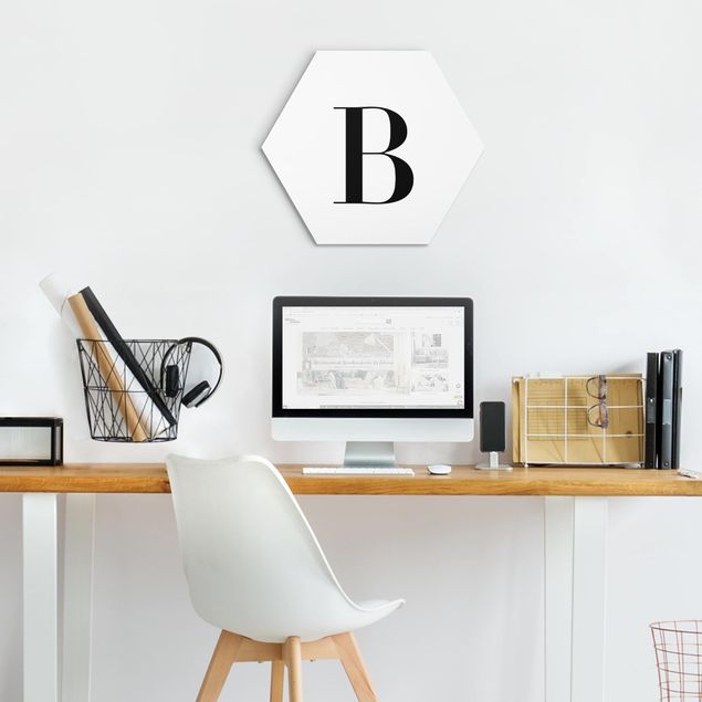 Obrazy nowoczesne Biała litera Szeryf B