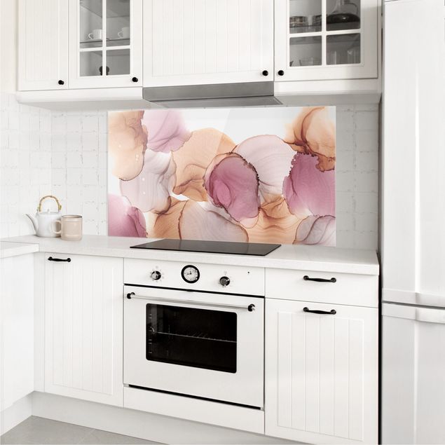 Panele szklane do kuchni Jesienne wibracje w kolorze fioletowym i miedzianym