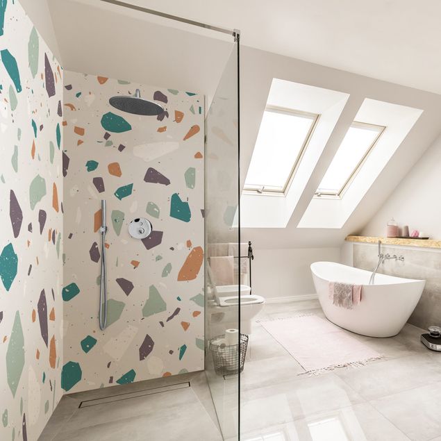 Tylna ścianka prysznicowa - Detailed Terrazzo Pattern Grosseto