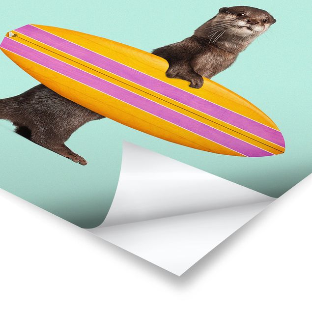 Obrazy krajobraz Otter z deską surfingową