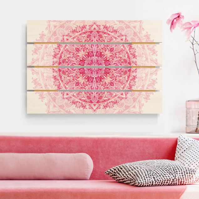 Dekoracja do kuchni Mandala akwarelowy ornament różowy