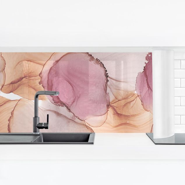 Panele szklane do kuchni Jesienne wibracje w kolorze fioletowym i miedzianym