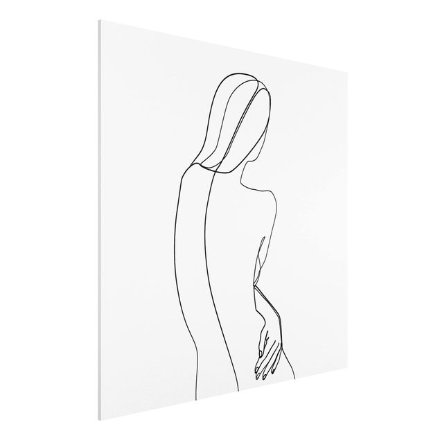 Obrazy do salonu nowoczesne Line Art Kobieta z tyłu czarno-biały