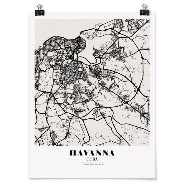 Obrazy powiedzenia Mapa miasta Hawana - Klasyczna
