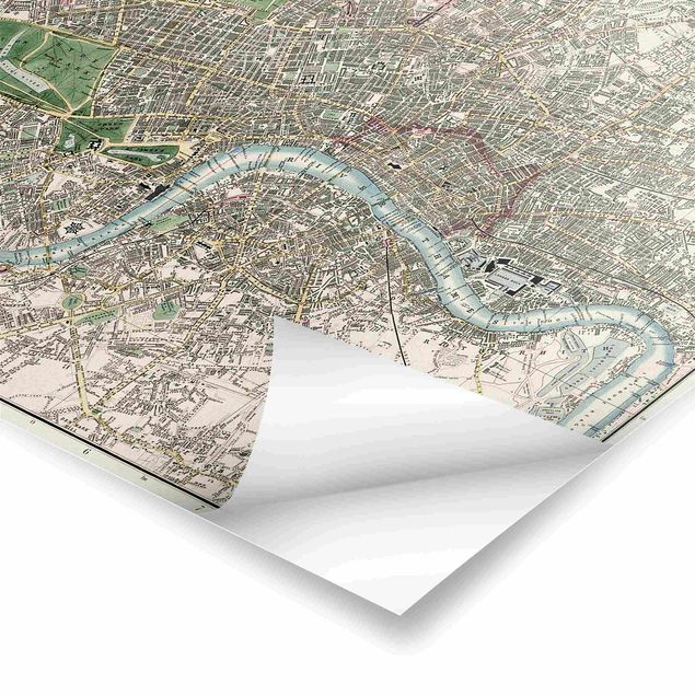 Obrazy na ścianę Mapa miasta w stylu vintage Londyn
