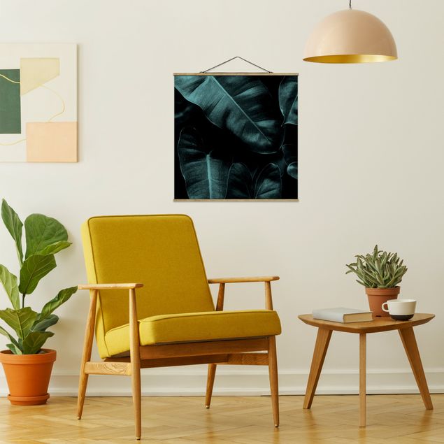 Obrazy nowoczesny Liście dżungli ciemnozielone