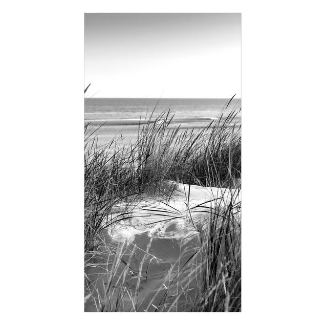 Tylna ścianka prysznicowa - Beach Dune At The Sea Black And White