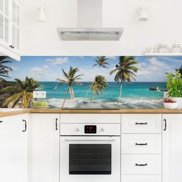 Panele szklane do kuchni Plaża na Barbadosie