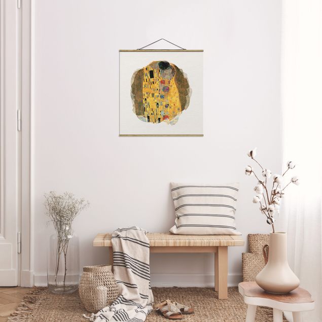 Dekoracja do kuchni Akwarele - Gustav Klimt - Pocałunek